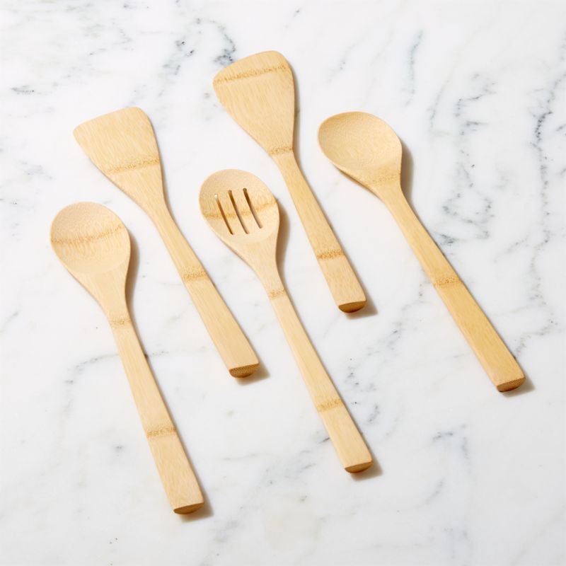 5Piece Bamboo Utensil Set + Reviews Crate & Barrel