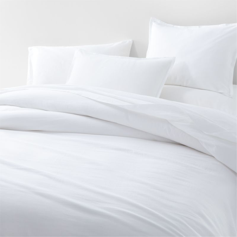 Aire Organic Cotton White Full/Queen Duvet Cover + Reviews Crate & Barrel