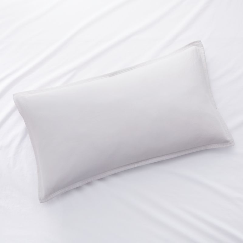 Organic Double Weave Light Grey King Sham + Reviews Crate & Barrel