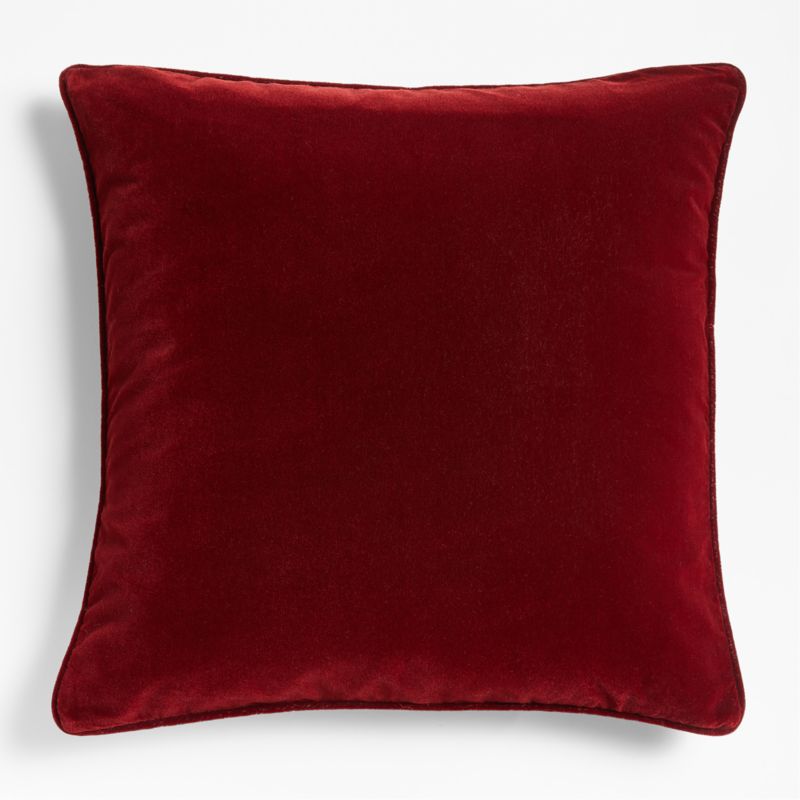 30" Oversized Faux Mohair Red Throw Pillow with Feather Insert