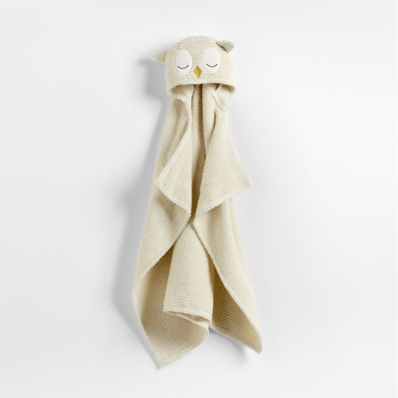 Owl Organic Hooded Personalized Baby Towel + Reviews Crate & Kids