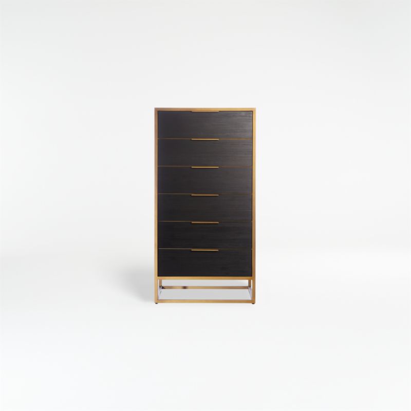 Oxford Black 6Drawer Tall Chest Crate & Barrel