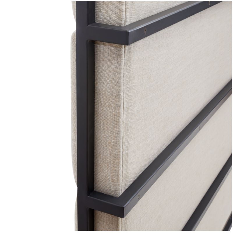 Oxford Ivory Upholstered Weathered Brown Metal King Bed + Reviews