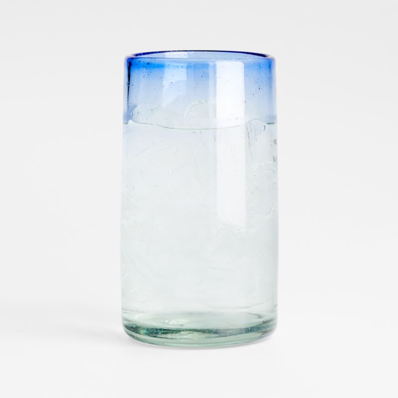 Pacifico Blue Rim Highball Glass + Reviews Crate & Barrel