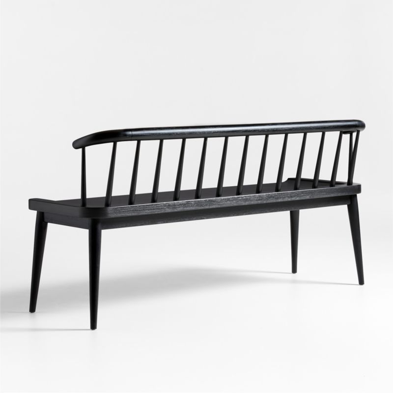 Pali Black Wood Dining Bench + Reviews Crate & Barrel Canada