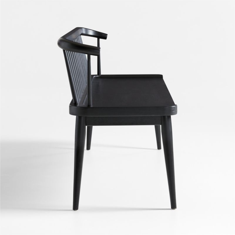 Pali Black Wood Dining Bench + Reviews Crate & Barrel