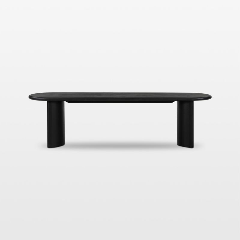 Panos Black Acacia Wood Dining Bench Crate & Barrel