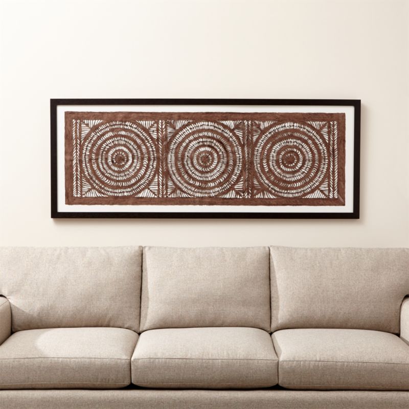 'Papel con Nudos' Framed HandCut Paper Wall Art 30.75"x76.75" by Julio