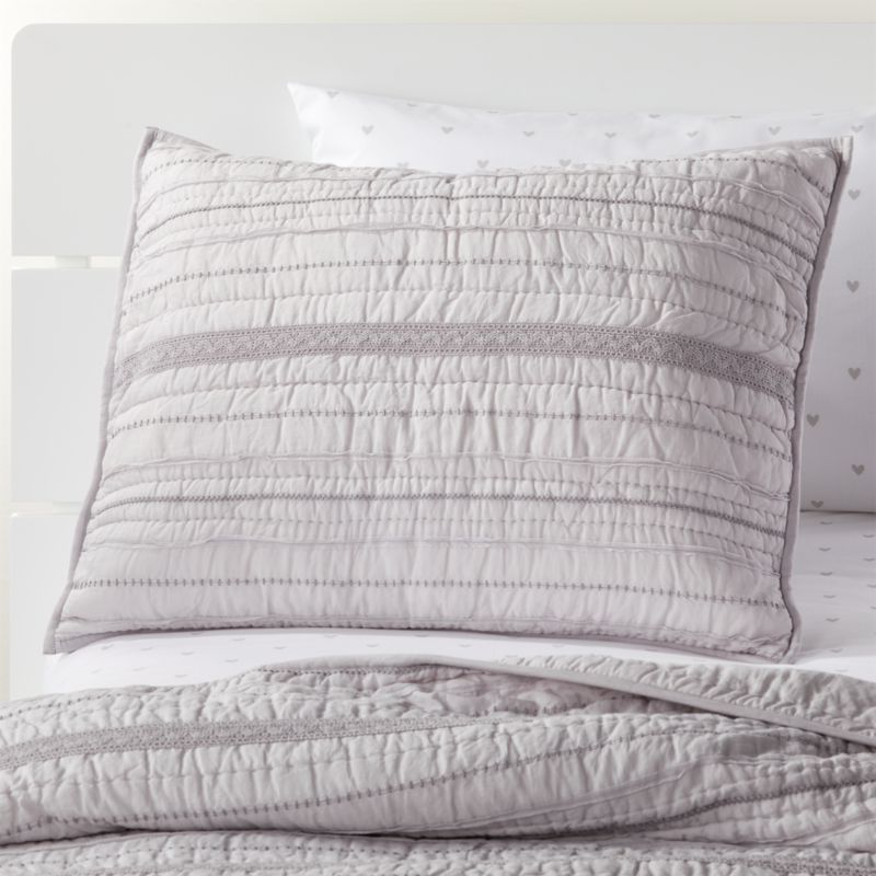 Pattern Play Grey Pillow Sham + Reviews Crate and Barrel