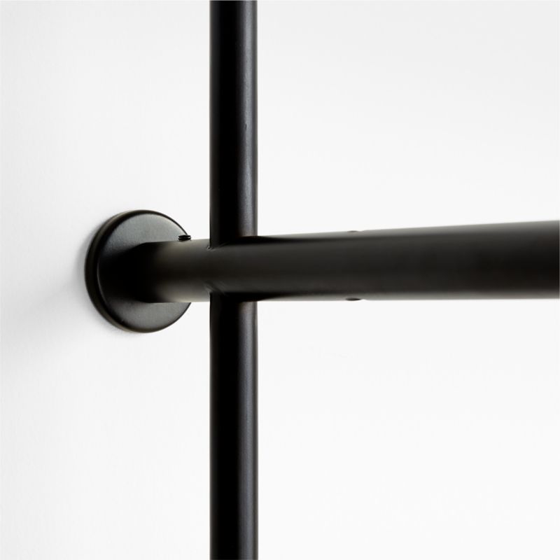 Petra Black Oak Wood and Metal WallMounted 120" Storage and