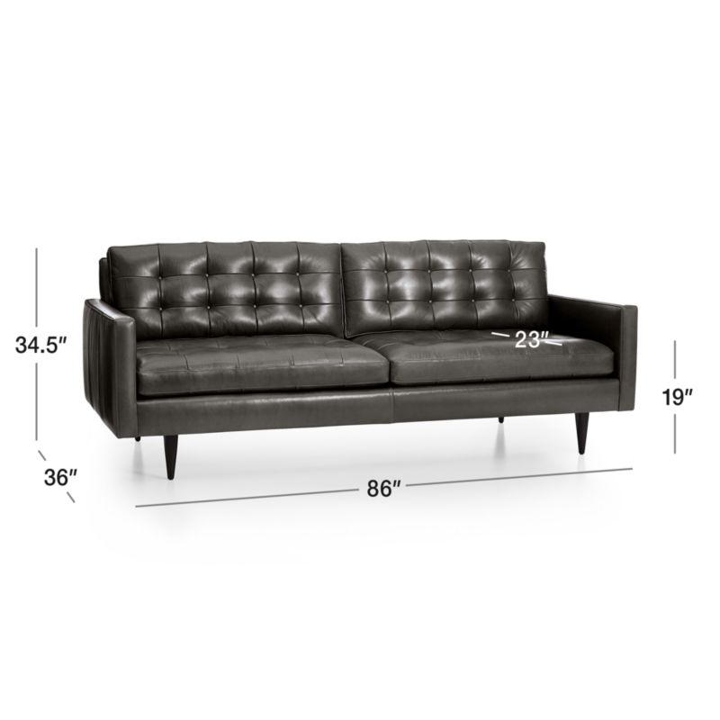 Petrie Black Leather Sofa + Reviews Crate & Barrel Canada