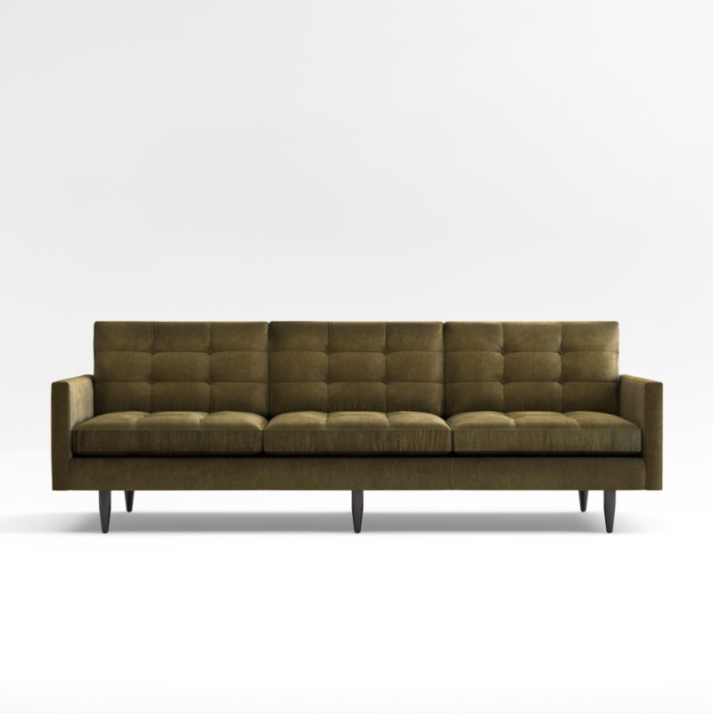 Petrie Velvet MidCentury 100" Sofa + Reviews Crate & Barrel Canada