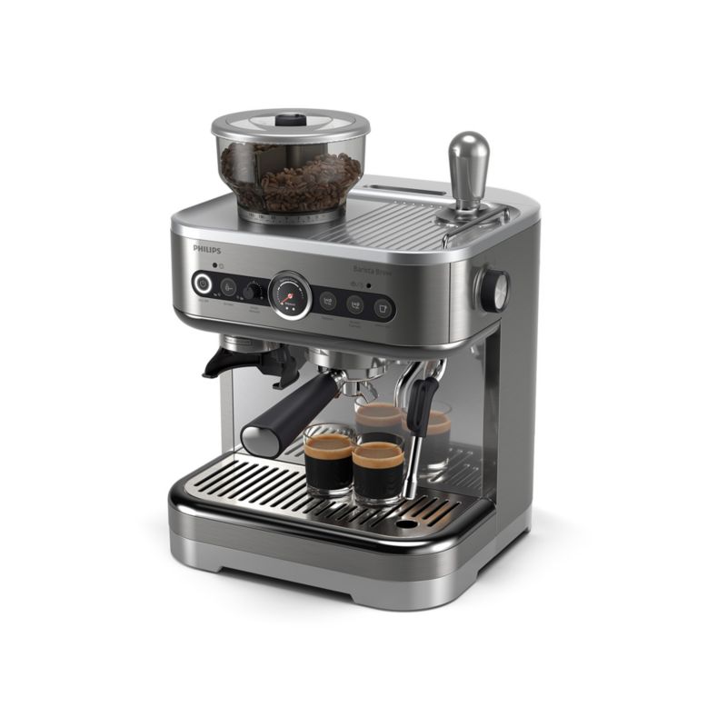 Philips BaristaBrew Dual Bean Hopper Espresso Machine in Stainless Steel Crate & Barrel