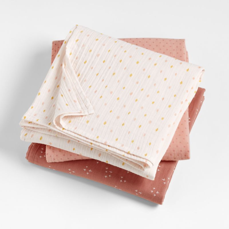 Pink Charms Organic Baby Swaddles, Set of 3 + Reviews Crate & Kids Canada