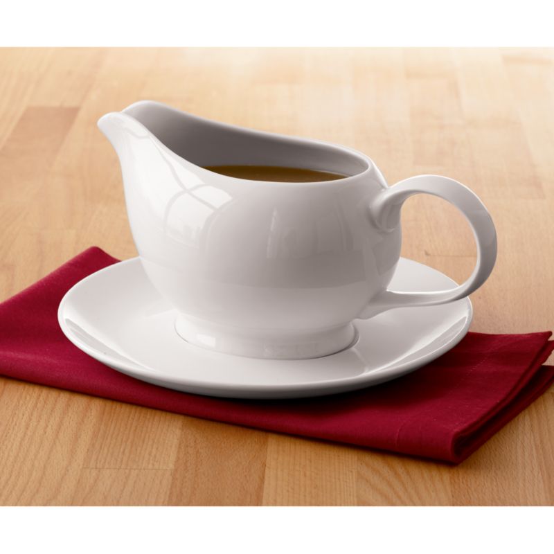 Aspen Gravy Boat with Saucer + Reviews Crate & Barrel