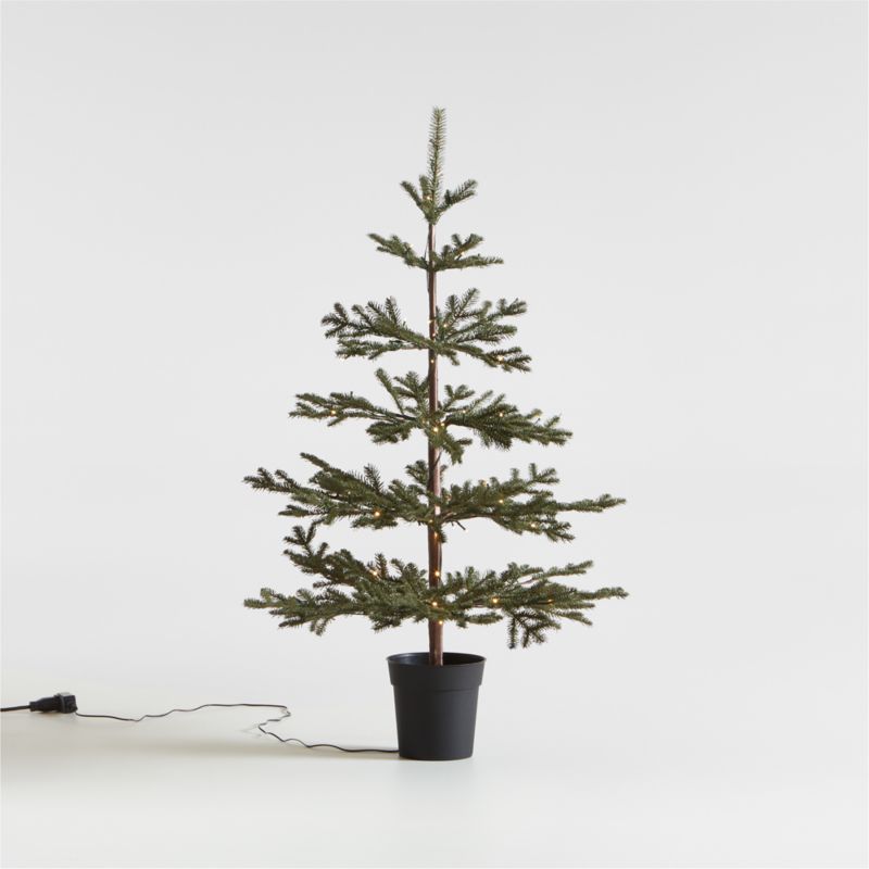 Faux Pine PreLit LED Christmas Tree with White Lights 4' Crate & Barrel