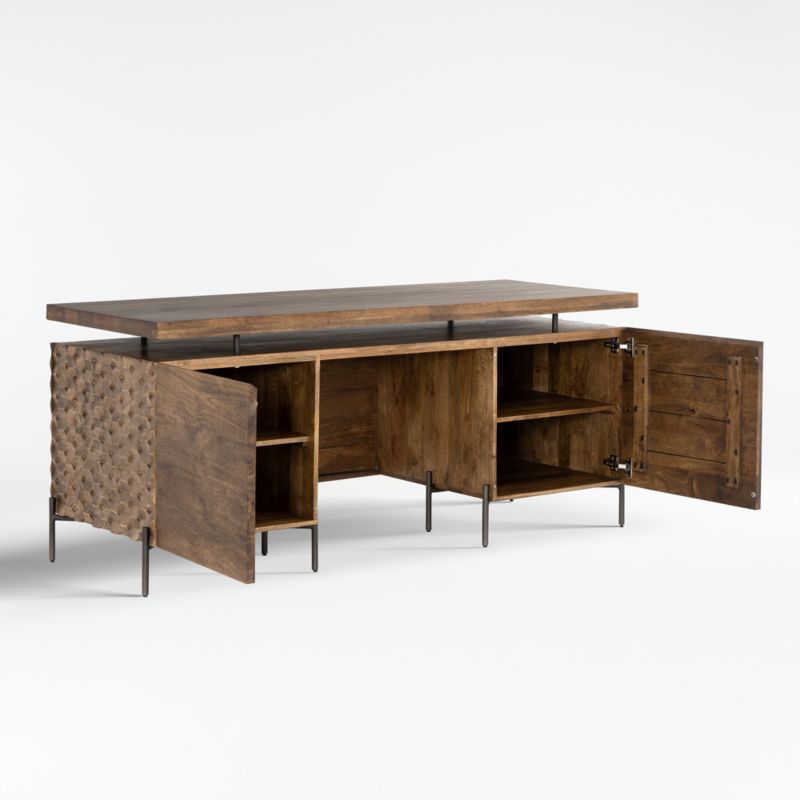 Raffael Carved Mango Wood Executive Desk + Reviews Crate & Barrel Canada