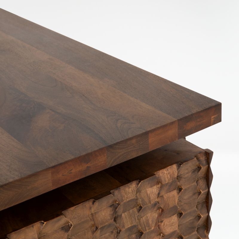 Raffael Carved Mango Wood Executive Desk + Reviews Crate & Barrel Canada