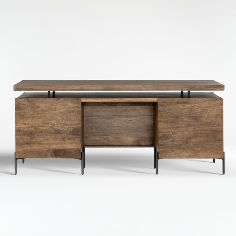 Raffael Carved Mango Wood Executive Desk + Reviews Crate & Barrel Canada