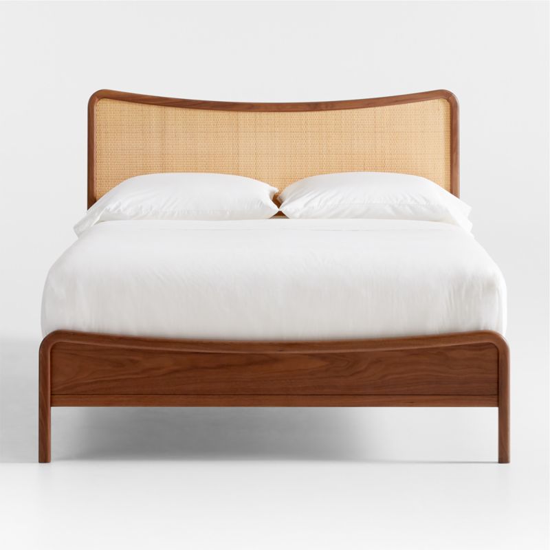 Rainey Walnut Wood and Natural Cane Kids Full Bed + Reviews Crate & Kids