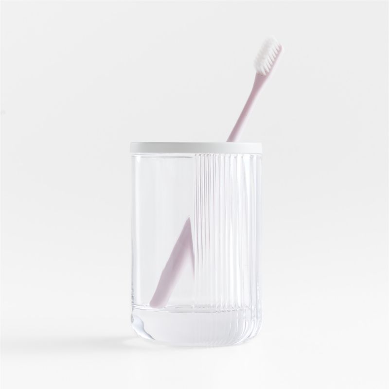 Ribbed White Glass Toothbrush Holder Crate & Barrel Canada