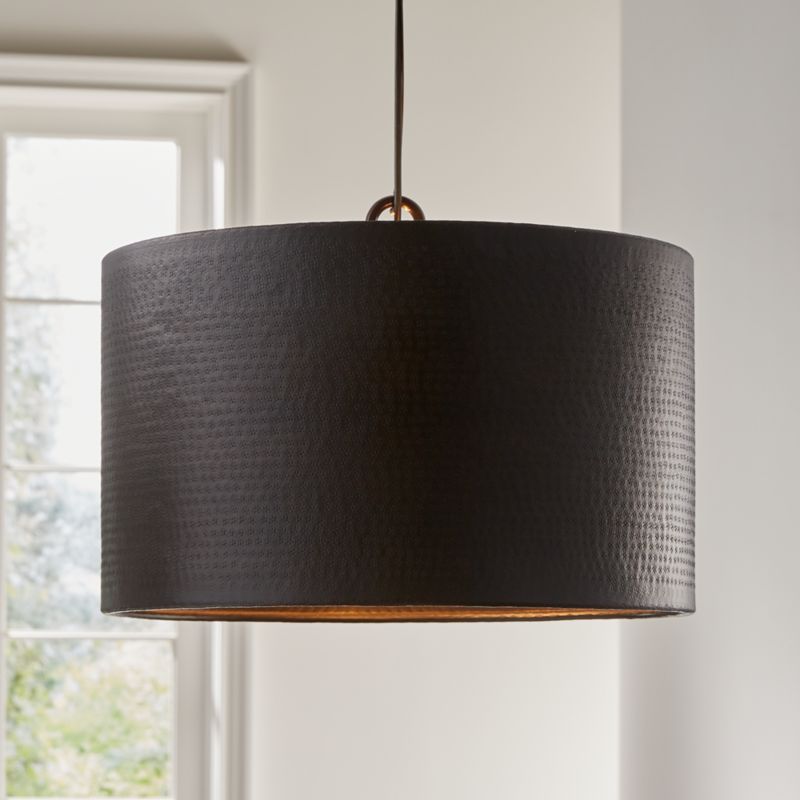 Rodan Hammered Dark Bronze Metal Drum Pendant Light + Reviews Crate