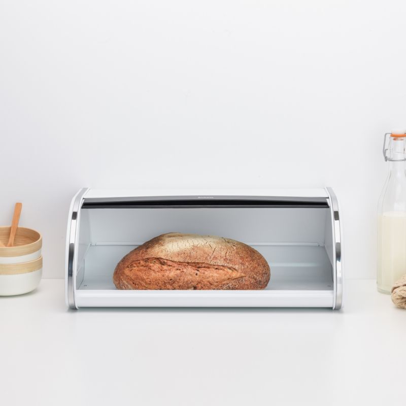 Brabantia White Roll Top Bread Box + Reviews Crate & Barrel