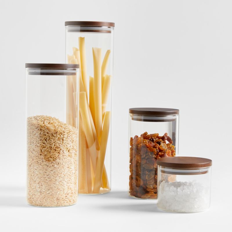 Crate & Barrel ExtraLarge Glass Canister with Wood Lid + Reviews