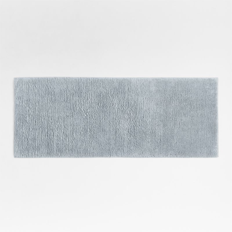 Rylan Organic Cotton Mist Blue Bath Mat 24"x60" + Reviews Crate & Barrel