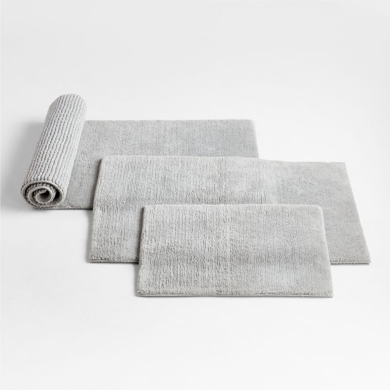 Rylan Organic Cotton Silver Bath Mat 18"x24" + Reviews Crate & Barrel