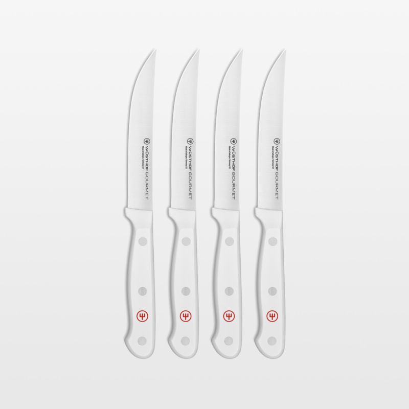 Wusthof Gourmet White Steak Knives, Set of 4 Crate & Barrel