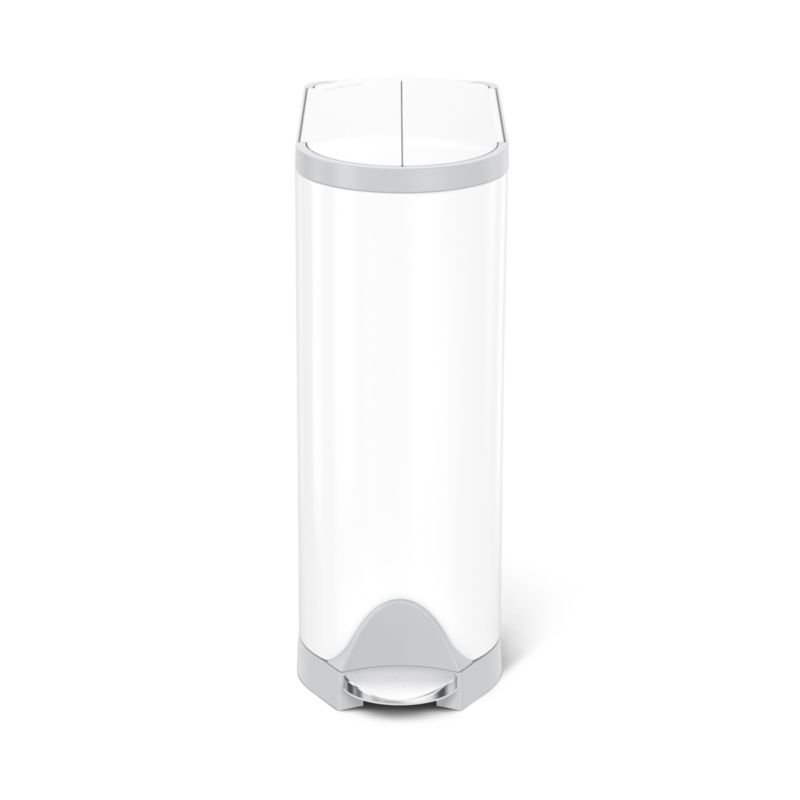 simplehuman White Steel 18Liter Diaper Pail + Reviews Crate & Kids