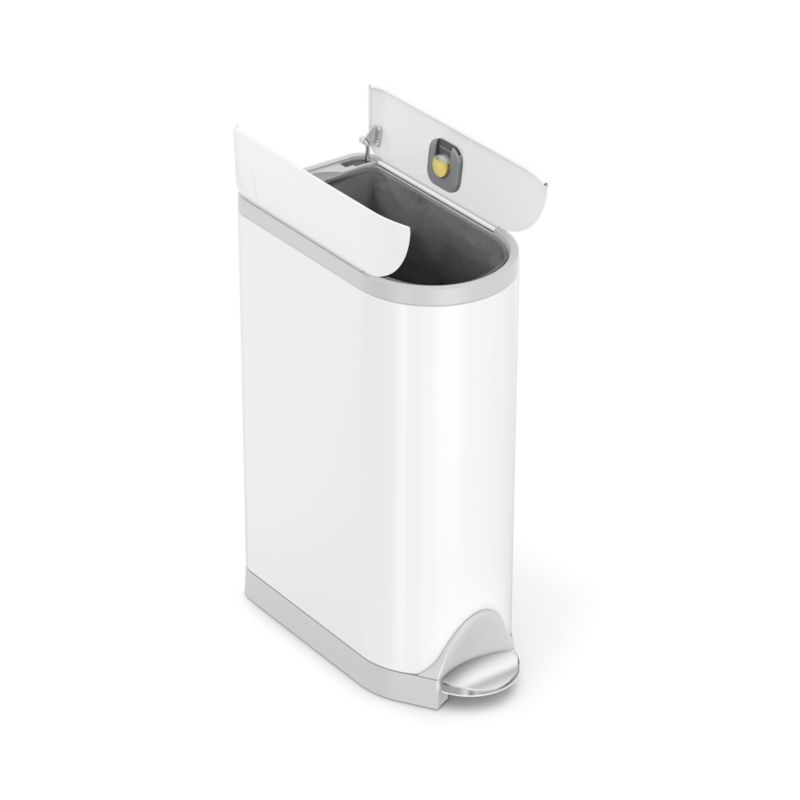 simplehuman White Steel 18Liter Diaper Pail + Reviews Crate & Kids