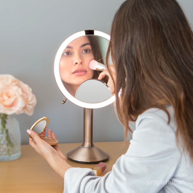 simplehuman Rose Gold Metal Magnifying Mirror Trio + Reviews Crate