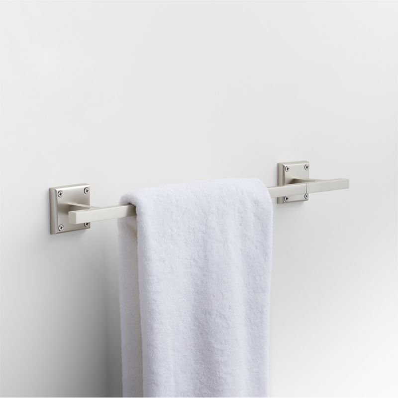 Square Edge Brushed Nickel Bath Towel Bar 18" + Reviews Crate