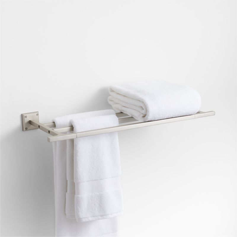 Square Edge Brushed Nickel WallMounted Bathroom Towel Rack + Reviews