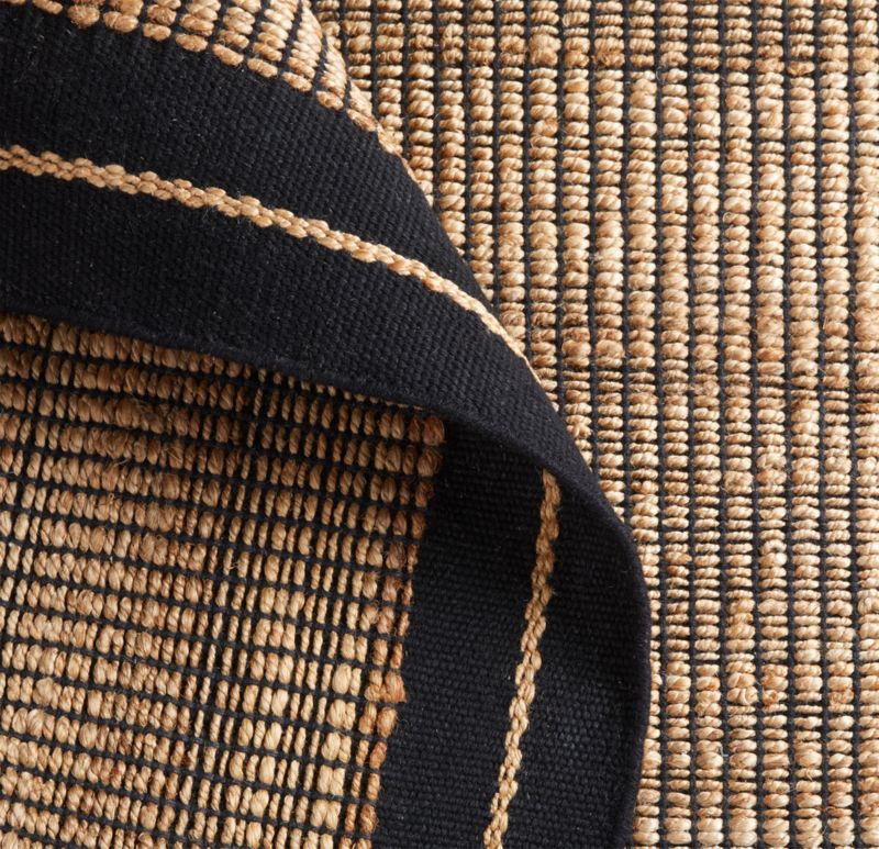 Santa Cruz Jute/Wool Blend Black Border Area Rug 6'x9' + Reviews Crate & Barrel