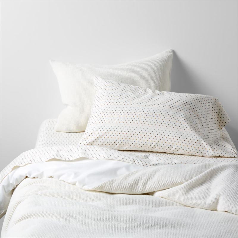 Scoop Cream Waffle Weave Organic Cotton Kids Twin Duvet Cover + Reviews Crate & Kids Canada