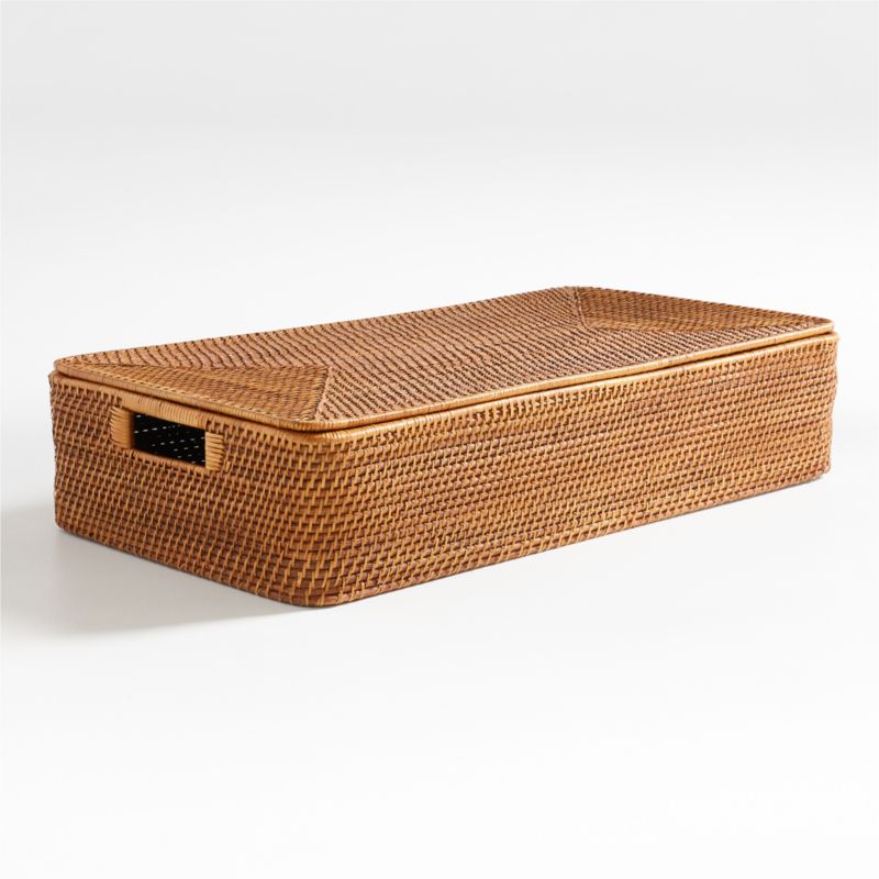 Sedona Honey Under Bed Storage Basket + Reviews Crate & Barrel