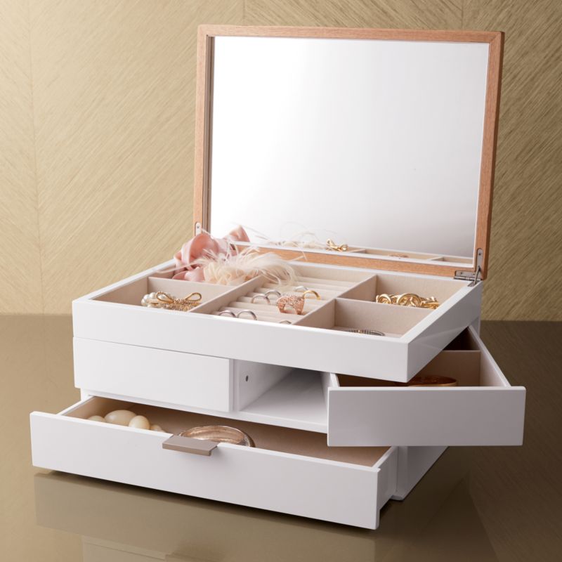 Selma White Jewelry Box + Reviews Crate & Barrel