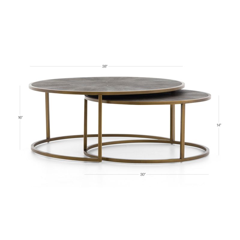 Keya Antique Brass Nesting Coffee Tables Crate & Barrel
