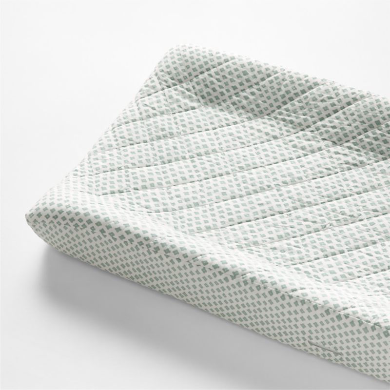 Shome Organic Patterned Blue Baby Changing Pad Cover by John Robshaw