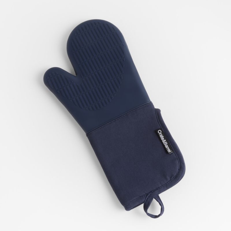 Silicone Blue Oven Mitt + Reviews Crate & Barrel