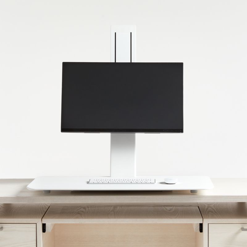 Humanscale White Single Monitor Quickstand Eco Standing Desk Converter