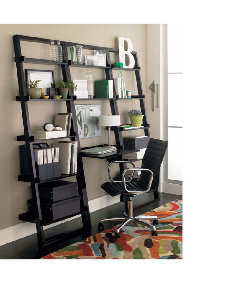 Ripple Black Leather Office Chair with Chrome Base + Reviews Crate