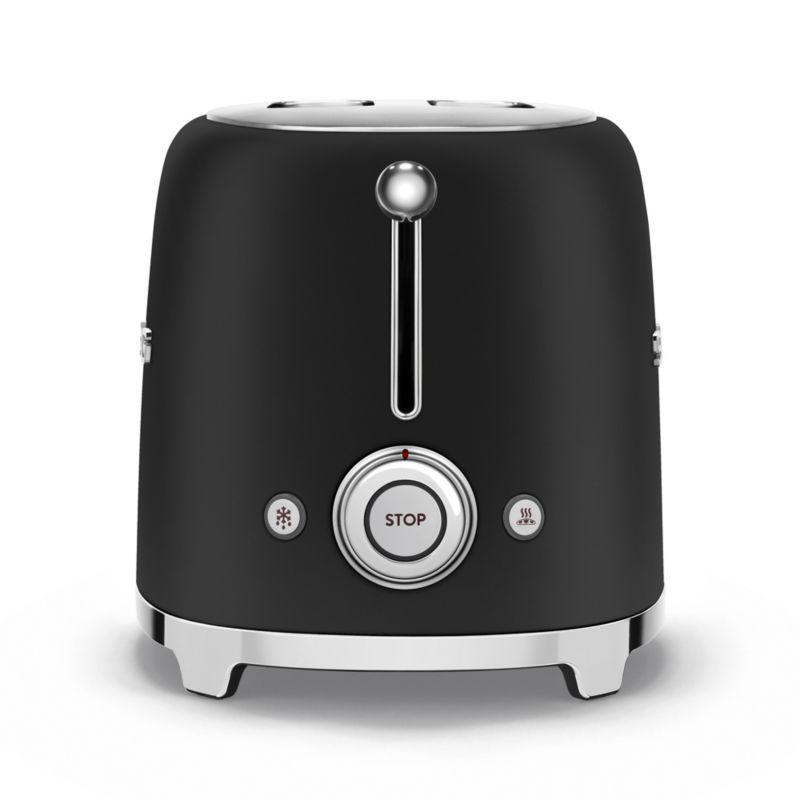 SMEG Matte Black 2Slice Toaster + Reviews Crate & Barrel