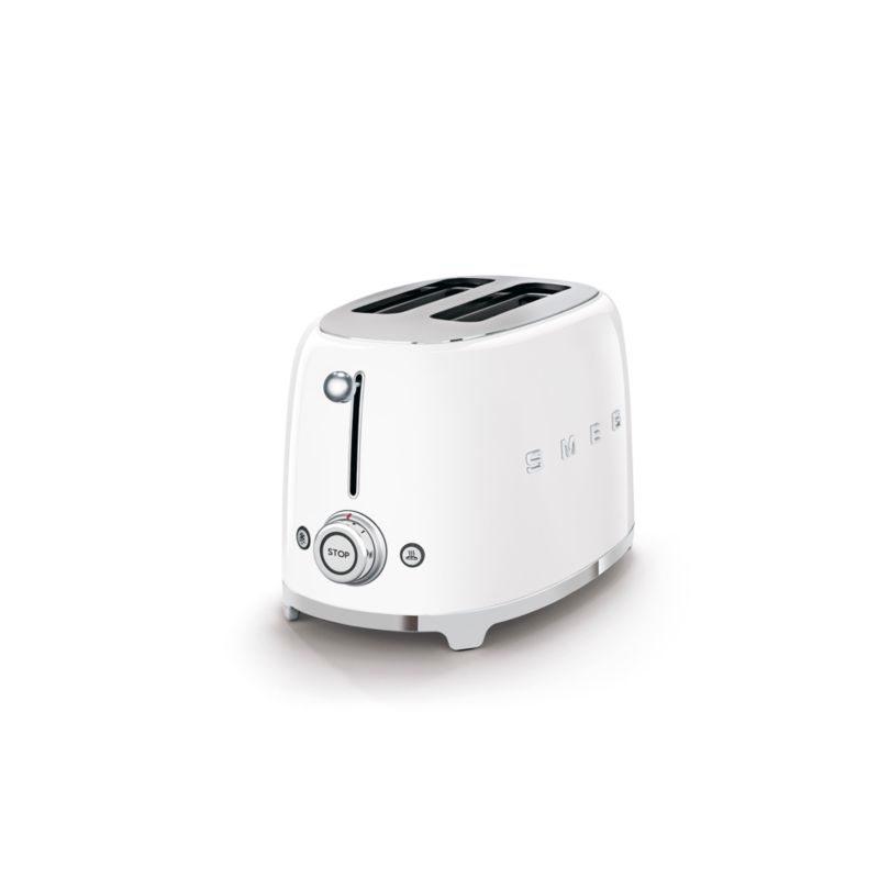 SMEG White 2Slice Toaster + Reviews Crate & Barrel