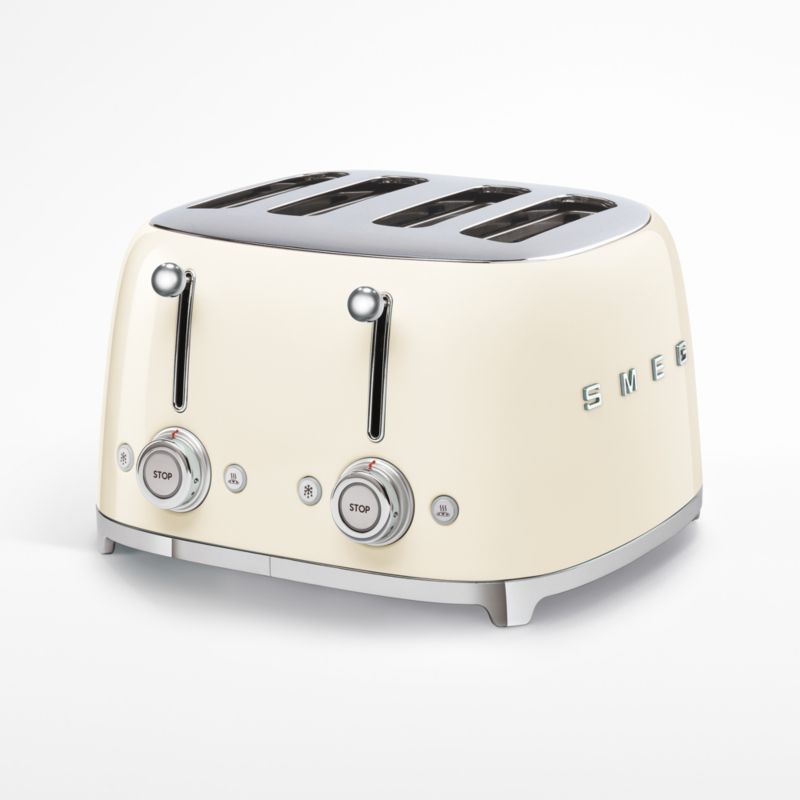 SMEG Cream 4x4Slice Toaster + Reviews Crate & Barrel