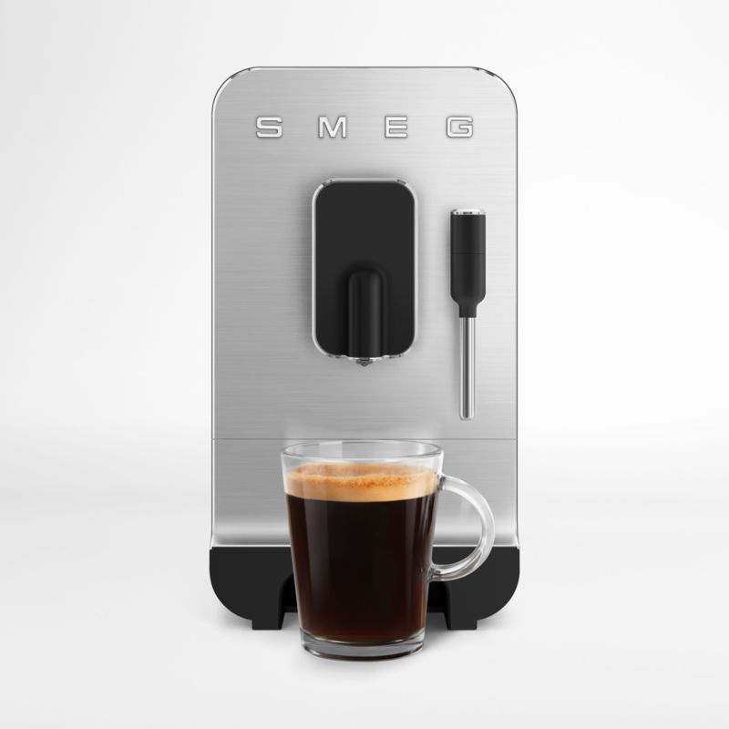 SMEG Black Automatic Coffee and Espresso Machine with Milk Frother