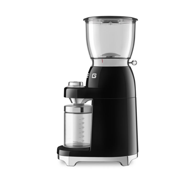 SMEG Black Conical Burr Coffee Grinder + Reviews Crate & Barrel